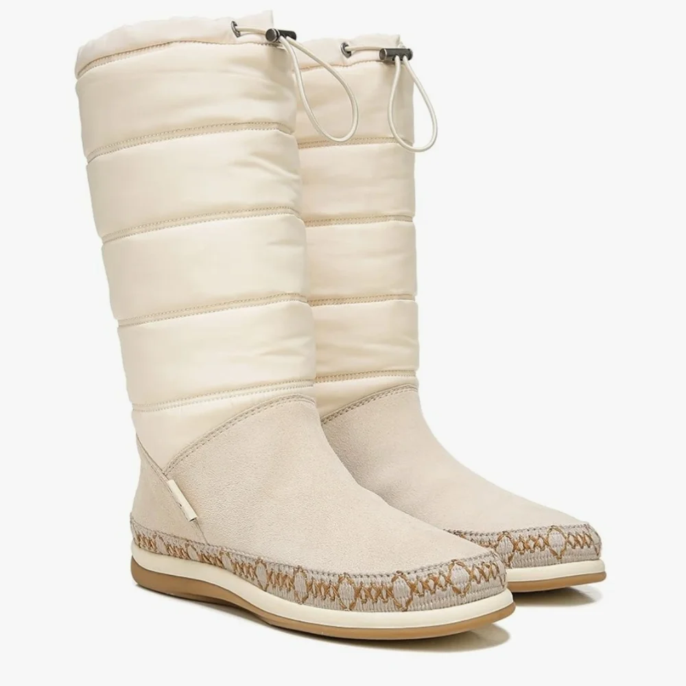 Zodiac Cream Winter Puffer & Suede Tall Boots